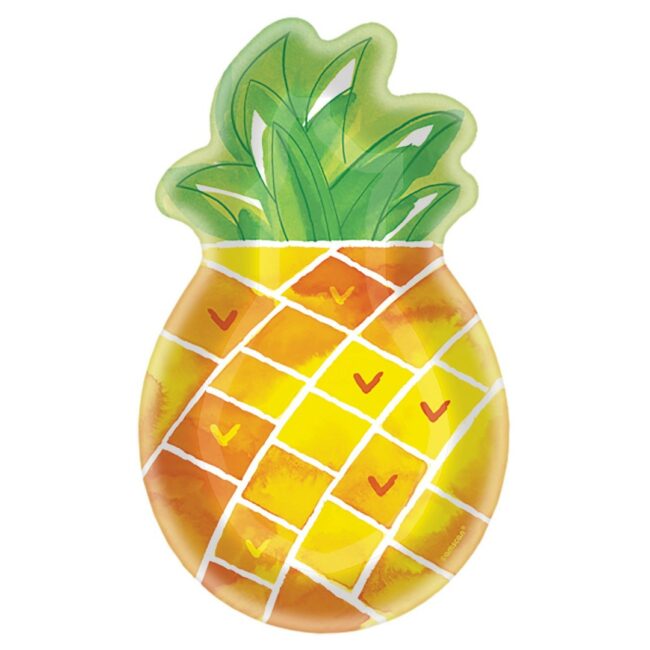 PLATES PINEAPPLE SHAPED 26.7CM - 8PCS