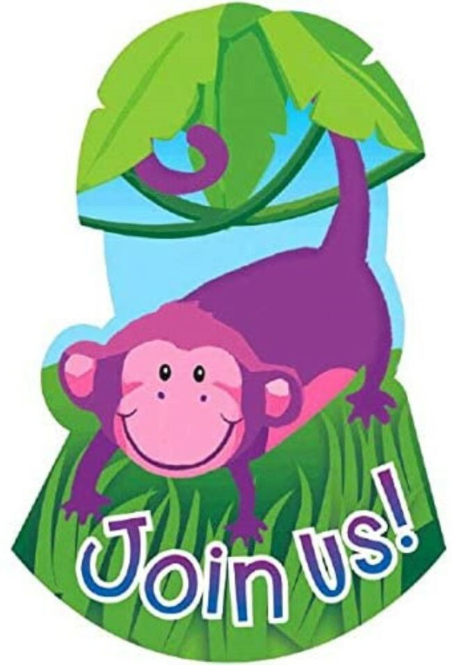 INVITATIONS JUNGLE ANIMALS - 8PCS