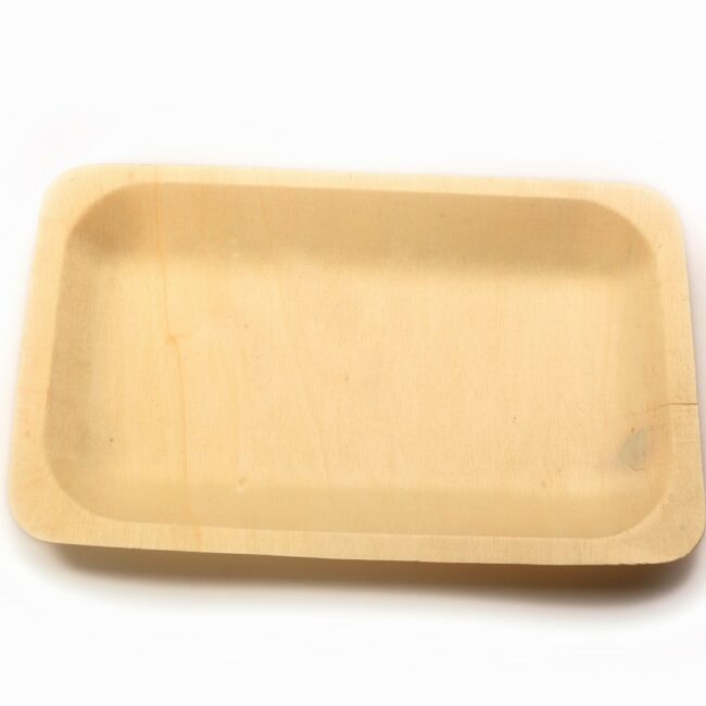 DISH WOOD RECTANGULAR 200X120MM 50PCS