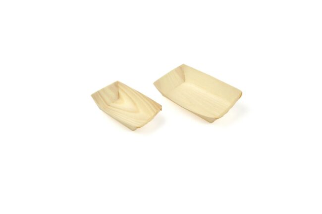 CUP WOOD RECTANGULAR 90x60x20MM 50PCS