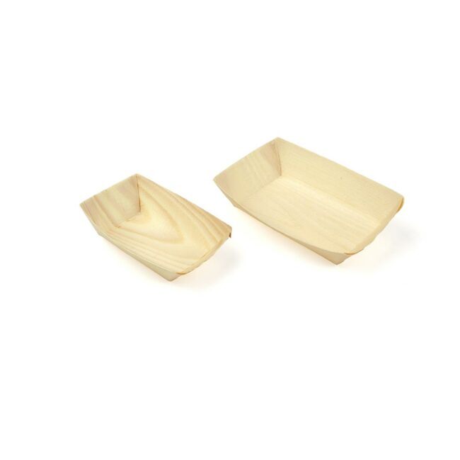 CUP WOOD RECTANGULAR 90x60x20MM 50PCS