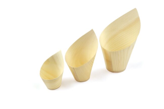 CUP WOOD OBLIQUE 32x75x35MM 50ML 50PCS