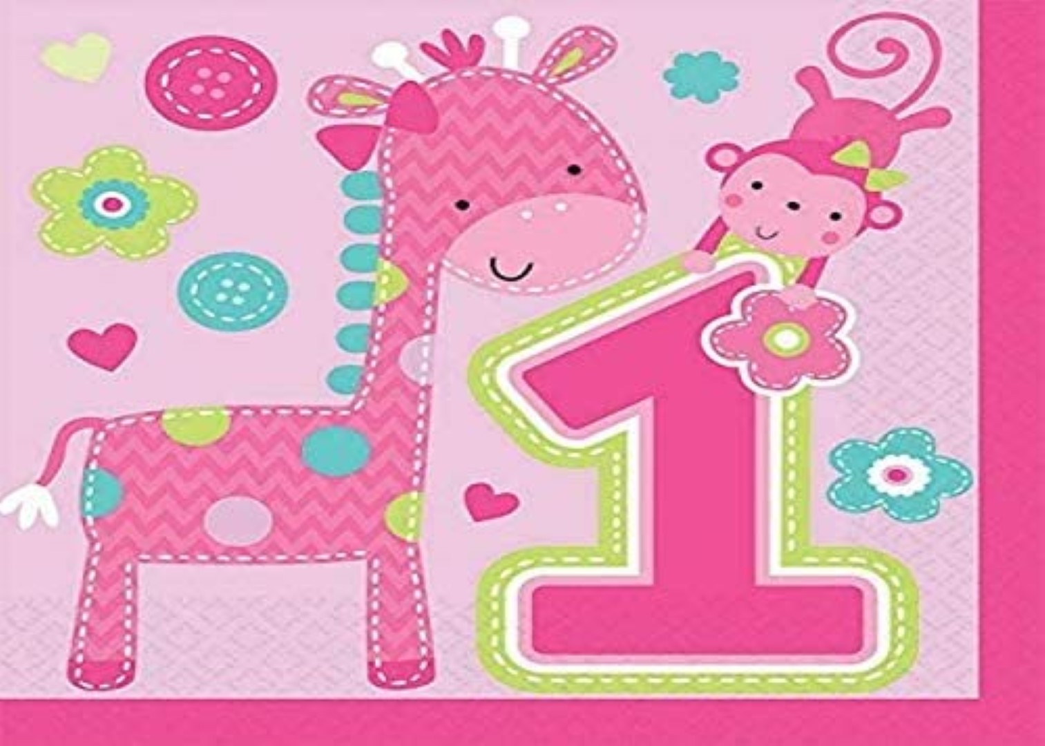 NAPKINS ONE WILD GIRL - 16PCS
