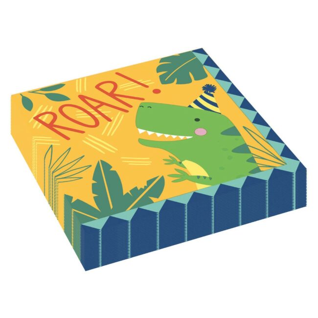 LUNCH NAPKINS DINO-MITE 33X33CM - 16PCS