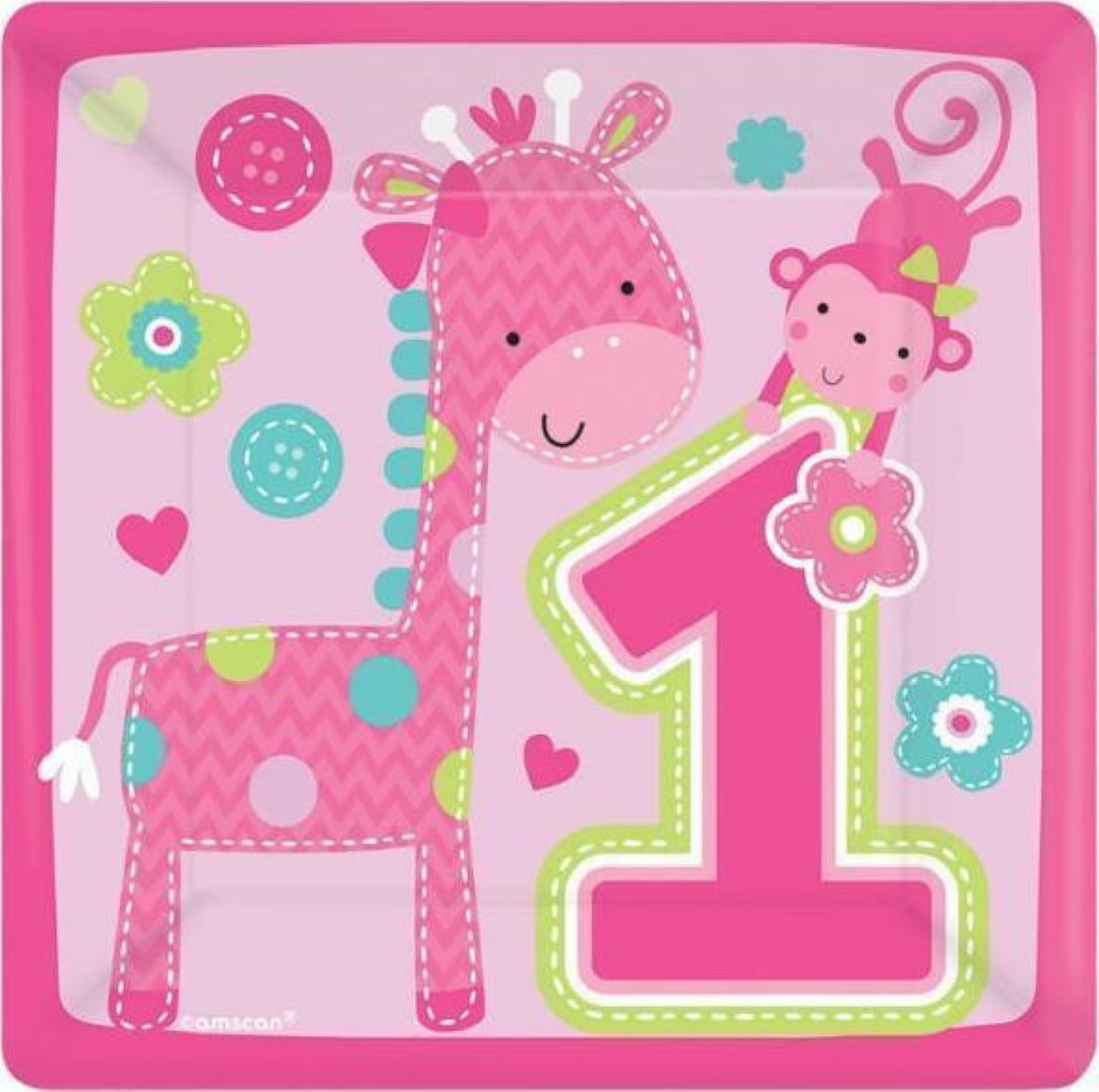 PLATES ONE WILD GIRL 17.7CM - 8PCS