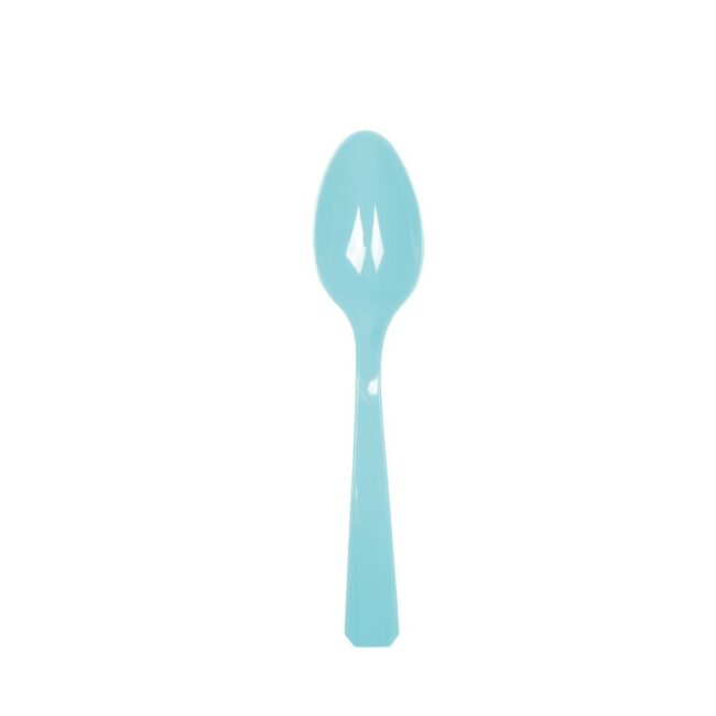 PLASTIC SPOONS CARIBBEAN BLUE 14.7CM - 10PCS