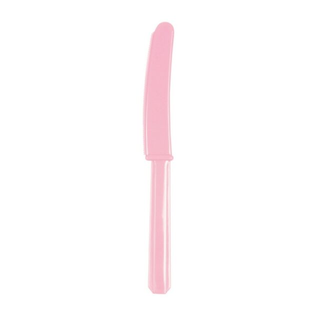 PRETTY PINK PLASTIC KNIVES 17.1CM 10PCS