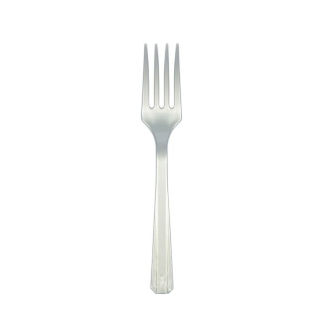 SILVER PLASTIC FORKS 15.7CM - 10PCS