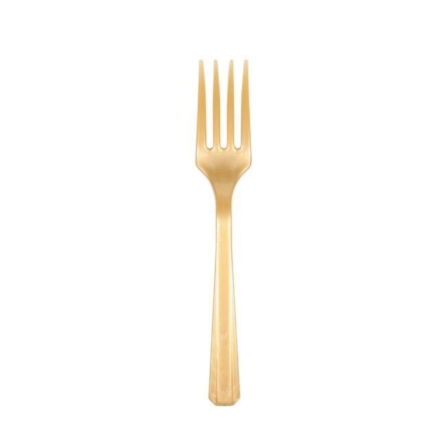 GOLD PLASTIC FORKS 15.7CM - 10PCS