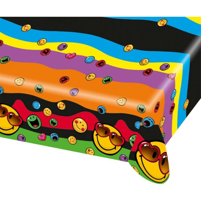 TABLE COVER SMILEY EXPRESSIONS PLASTIC 120X180CM