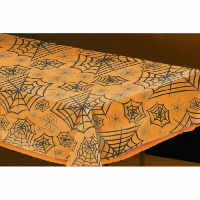 TABLE COVER SPIDER WEB PLASTIC CLEAR 137X243CM