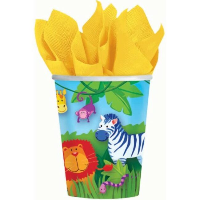 CUPS JUNGLE ANIMALS 266ML  - 8PCS