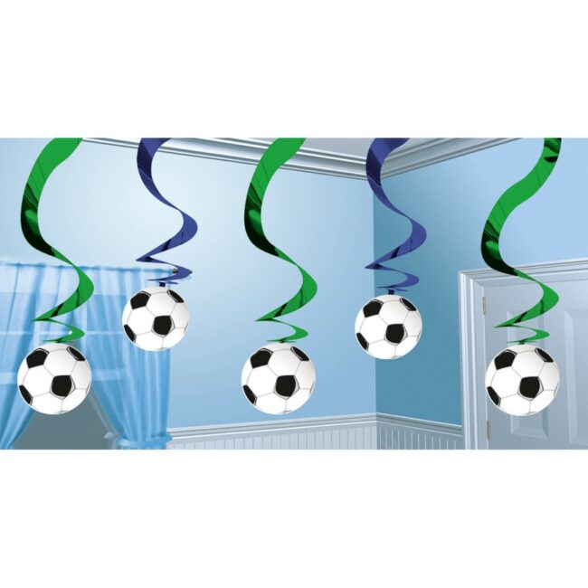 SWIRL DECORATIONS CHAMPIONSHIP SOCCER FOIL / PAPER 61CM - 6PCS