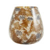 TEALIGHT CANDLEHOLDER OVAL BROWN/GREY