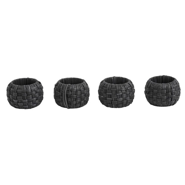 NAPKIN RING WEAVED CANE BLACK