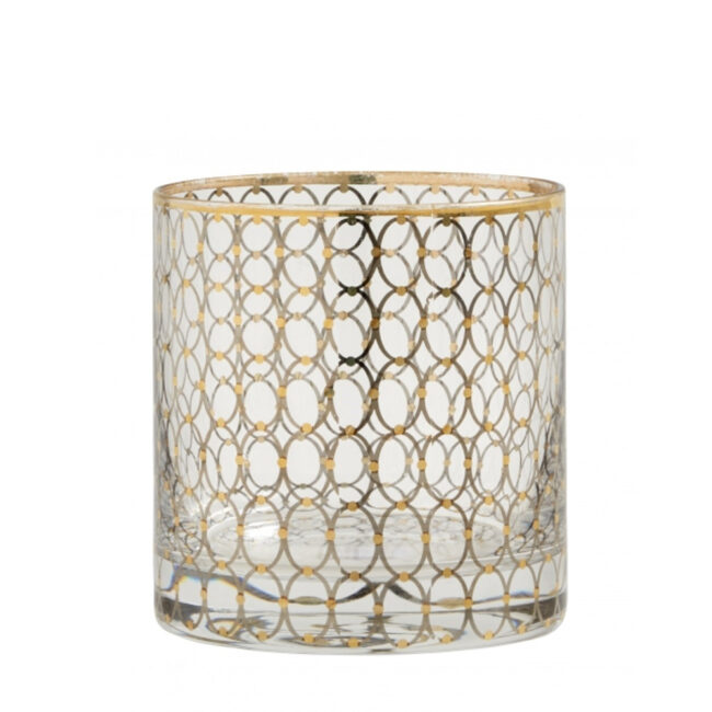 CIRCLE GLASS WITH GOLD PATTERN