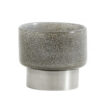 GLASS LANTERN GREY & SILVER BASE EXTRA SMALL 0.64KG 10X9.5CM