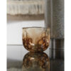TEALIGHT HOLDER TRANSPARENT BROWN DOTS - Image 2
