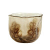 TEALIGHT HOLDER TRANSPARENT BROWN DOTS