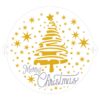 STENCIL MERRY XMAS TREE & STARS D25CM