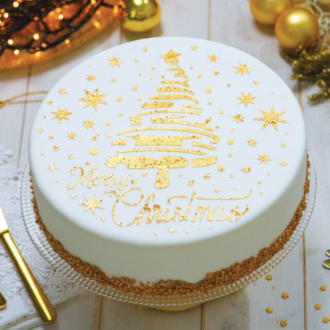 STENCIL MERRY XMAS TREE & STARS D25CM - Image 3