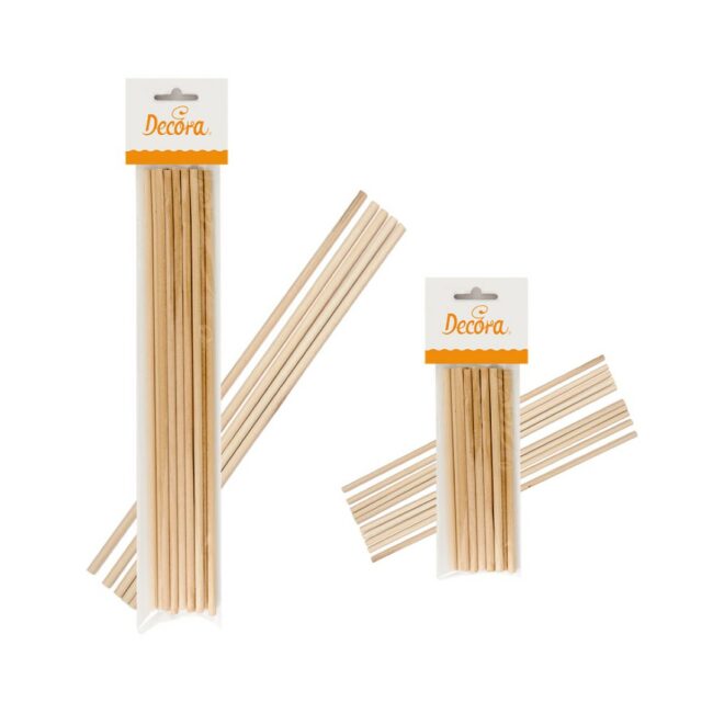 BIRCH WOODLOLLIPOP ROUND STICKS - 12PCS