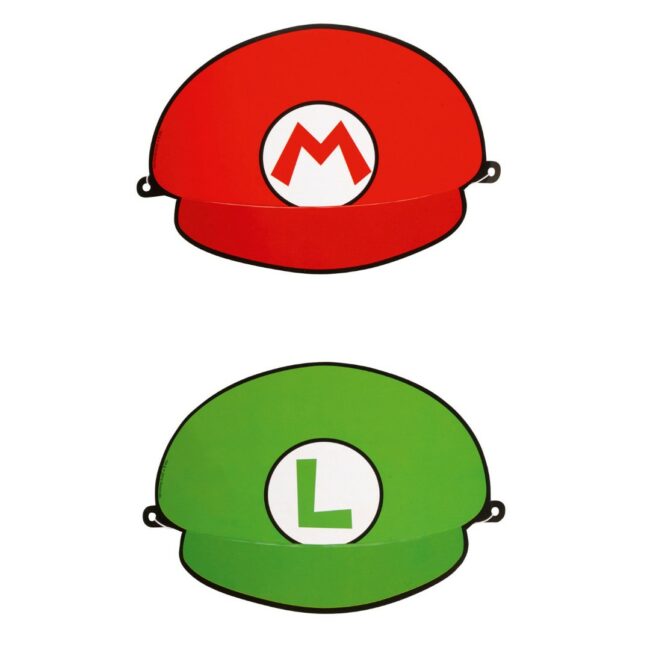 PARTY HATS SUPER MARIO PAPER 18.1X12.4CM - 8PCS