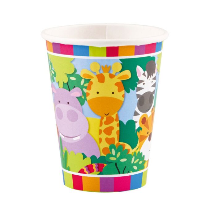 CUPS JUNGLE PAPER 250ML  - 8PCS