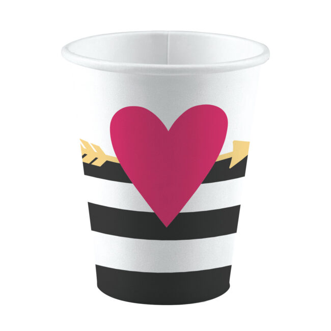 CUPS EVERYDAY LOVE BIG HEART PAPER 250ML 8PCS