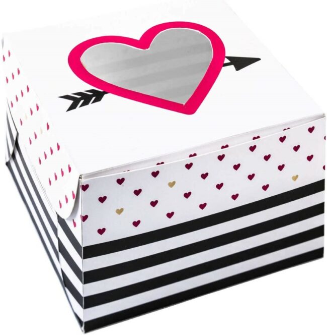 CAKE BOXES EVERYDAY LOVE PAPER 7.5X11.5X11.5CM  2PCS