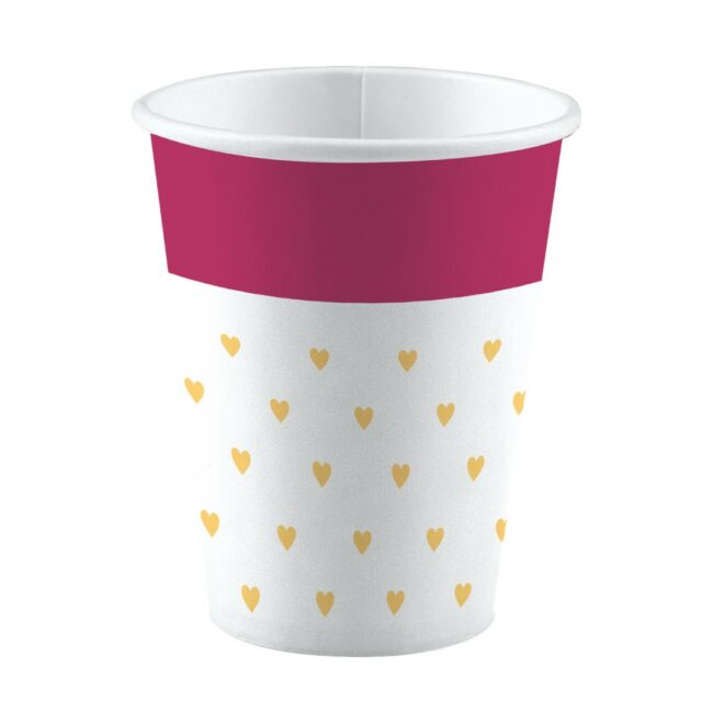 CUPS EVERYDAY LOVE HEARTS 250ML 8PCS