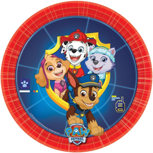 PLATES PAW PATROL PAPER ROUND 17.7CM - 8PCS