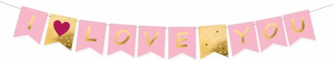 PENNANT BANNER VALENTINE'S DAY PAPER 180X15CM