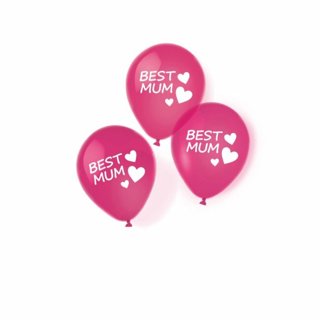 LATEX BALLOONS BEST MOM 27.5CM - 6PCS