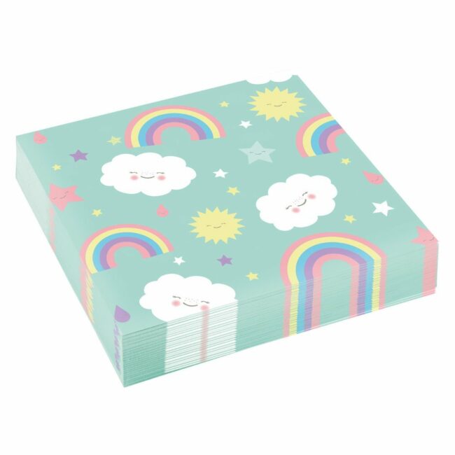 NAPKINS RAINBOW & CLOUD 33CM  - 20PCS