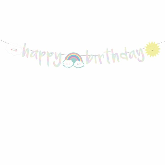 LETTER BANNER RAINBOW & CLOUD PAPER 180X13CM