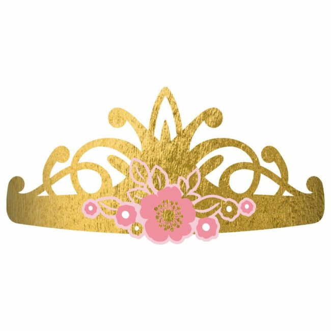 TIARAS PRINCESS FOR A DAY PAPER - 8PCS