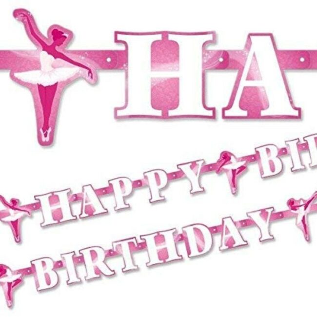 BANNER HAPPY BIRTHDAY BALLET 180X15CM