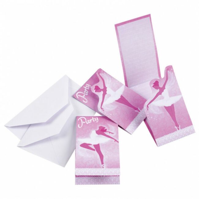INVITATION CARDS & ENVELOPES BALLET - 8PCS