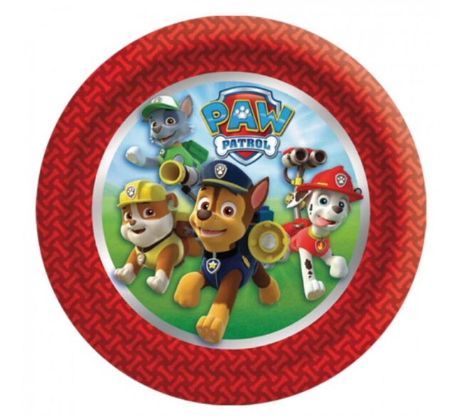 PLATES PAW PATROL 23 CM - 8PCS