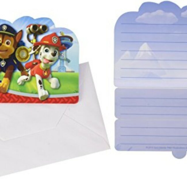 INVITATIONS  &  ENVELOPES PAW PATROL 14X8CM - 8PCS