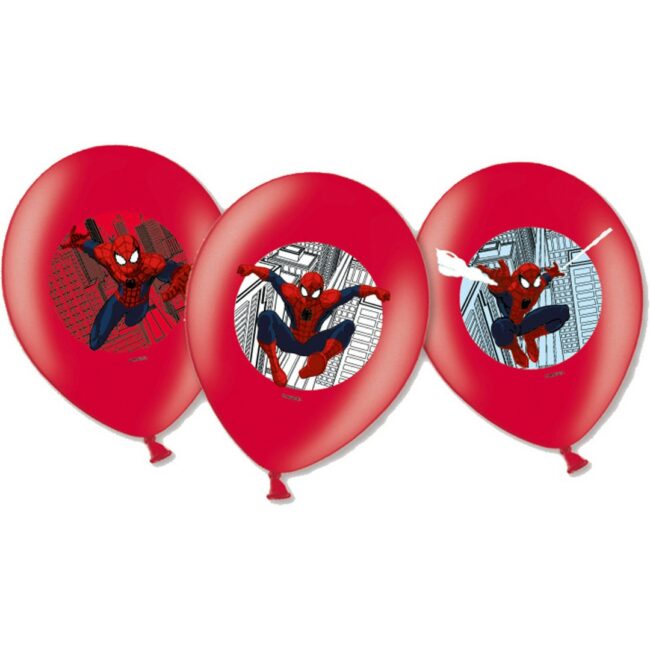 LATEX BALLOONS SPIDERMAN 27.5CM - 6PCS