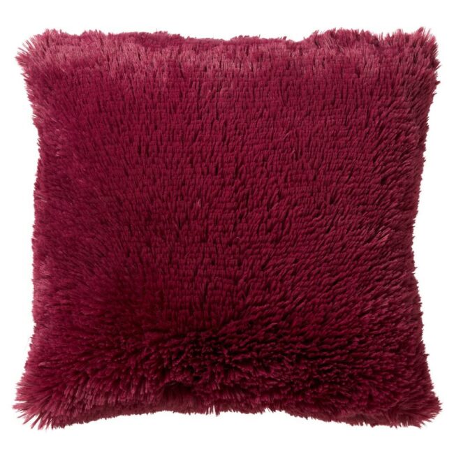 CUSHION COVER FLUFFY RED PLUM 45X45CM