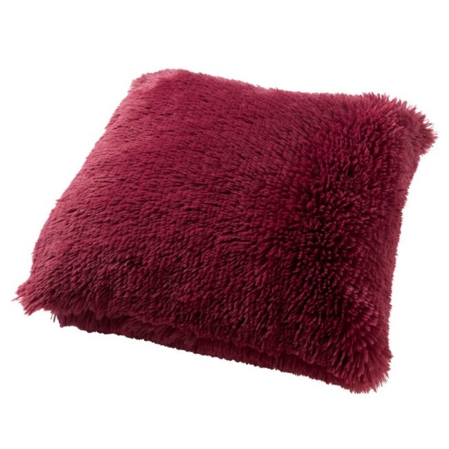 CUSHION COVER FLUFFY RED PLUM 45X45CM - Image 2