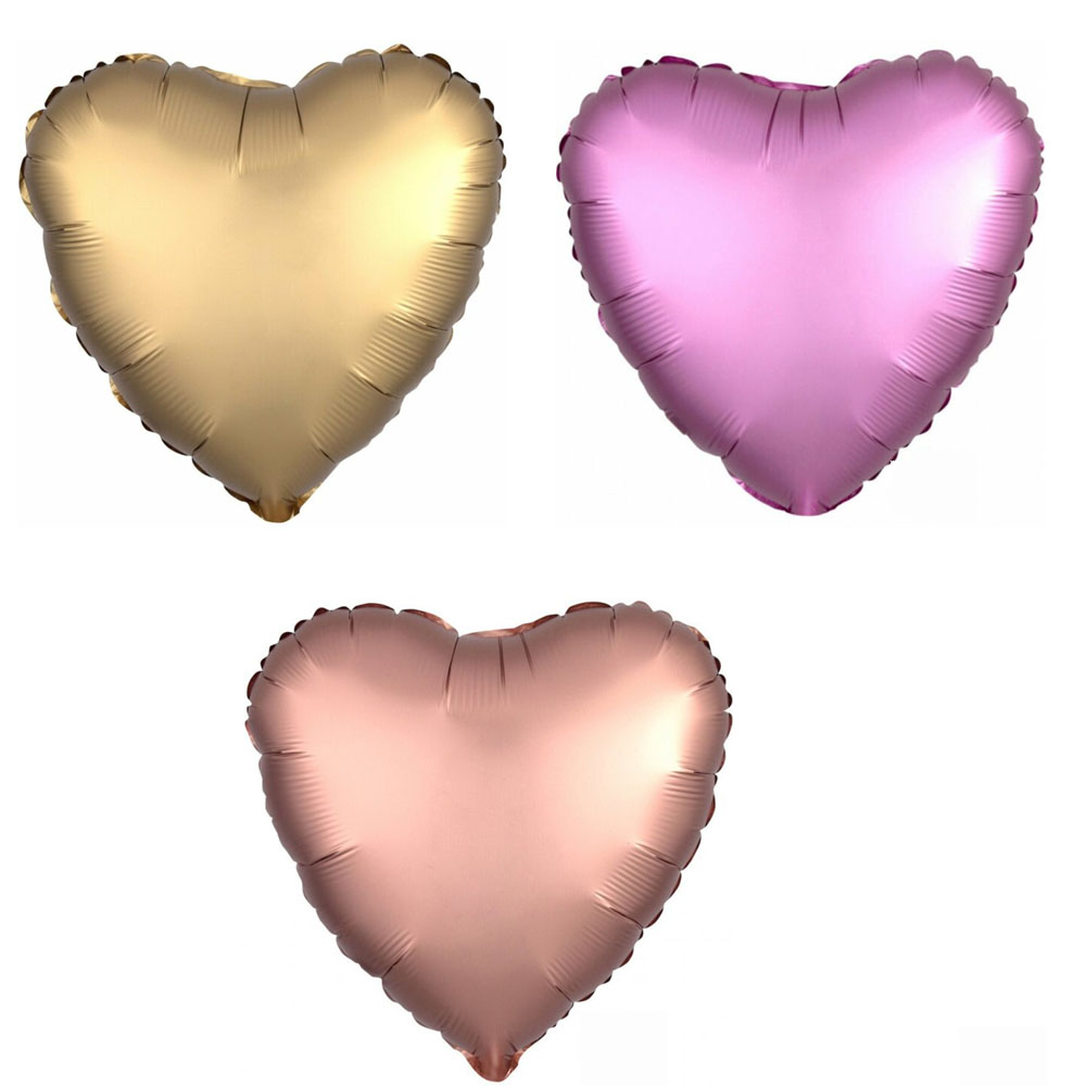 STANDARD SATIN LUXE ROSE COPPER FOIL BALLOON HEART S15 43CM