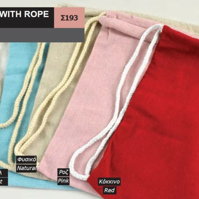 POLYCOTTON BAGPACK WITH ROPE 25X30CM