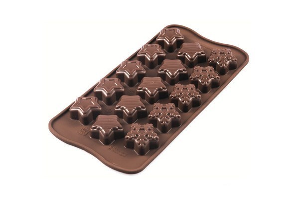 EASY CHOCOLATE SILICONE MOULD SCG45 CHOCO WINTER STARS