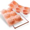 SF077 CLASSIC SILICONE MOULD 6 BIG ROSES 76X40MM