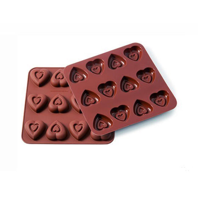 HEARTS SILICONE MOULD BROWN 68ML