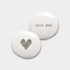 PORCELAIN PEBBLE-HEART/LOVE YOU 3.2X2.8X1.5CM